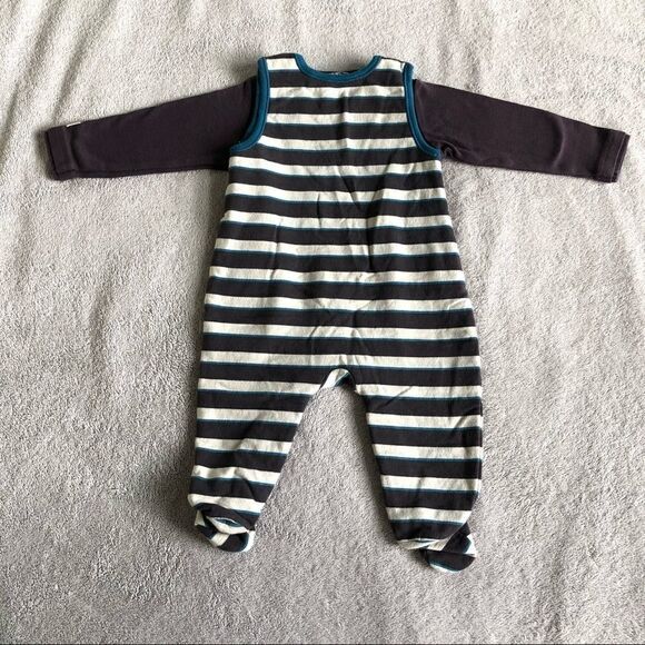 Kanz 2pc L/S Tee & Fleece Lined Overall Romper - Picture 5 of 11